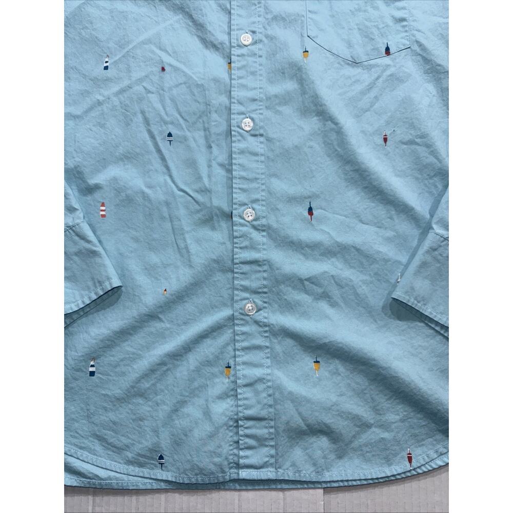 J Crew Men's L Classic Fit Long Sleeve Flex Oxford Shirt Sailboats Drinks - Picture 5 of 12